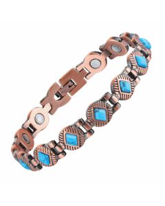 Turquoise Bohemian Pattern Pure Copper Bracelet