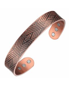 Evil Eye Pattern Copper Bangle