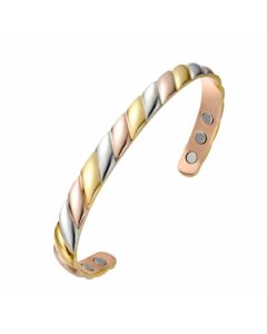 Tri Color Swirl Pattern Copper Bangle