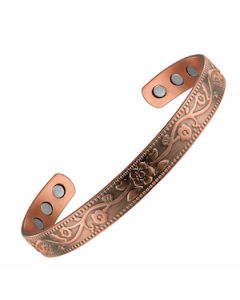 Floral Pattern Copper Bangle