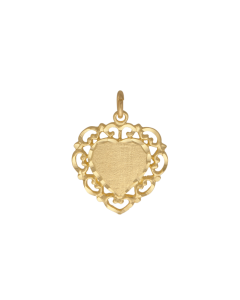 10K Yellow Gold Victorian Heart Charm