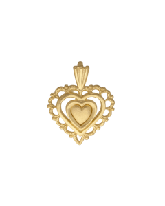 10K Yellow Gold Queen of Hearts Heart Pendant