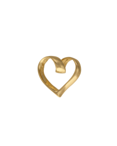 10K Yellow Gold Curled Floating Heart Pendant