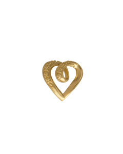 10K Yellow Gold Curled Floating Heart Pendant