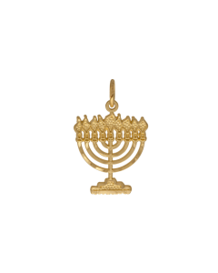 10K Yellow Gold Menorah Charm