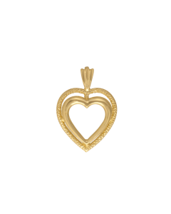 10K Yellow Gold Double Heart Pendant