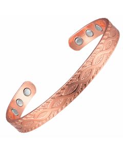 Intertwined Swirl Patterned Copper Bangle