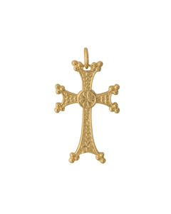 10K Yellow Gold Armenian Orthodox Cross Pendant