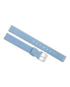 14mm Light Blue Flat Scratched Style Leather Watch Band
