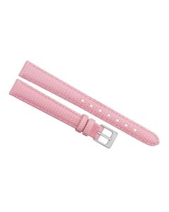 14mm Pink Stitched Lizard Print Leather Watch Band