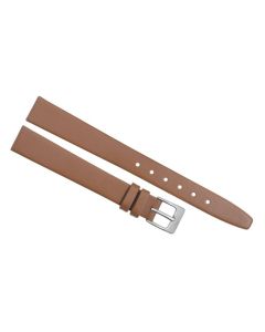 15mm Light Brown Plain Smooth Leather Watch Band