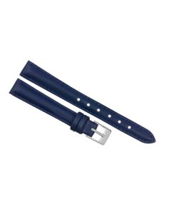 15mm Navy Blue Plain Stitched Style Leather Watch Band