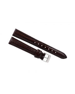 16mm Brown Intense Lizard Print Leather Watch Band