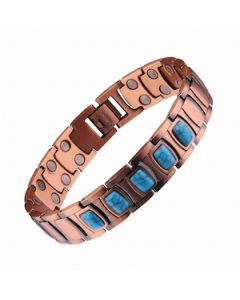 Turquoise Stone Pattern Copper Bracelet