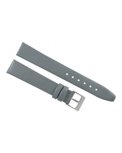 17mm Grey Plain Smooth Leather Watch Band
