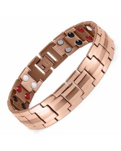 Smooth Brick Style Rose Gold Plated Titanium Bracelet