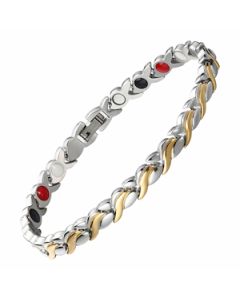 Two Tone Swirl Pattern Stainless Steel Bracelet