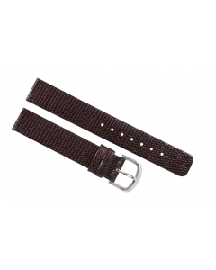 18mm Long Brown Lizard Print Leather Watch Band