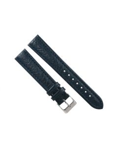 18mm Long Navy Blue Scratched Style Stitched Leather Watch Band
