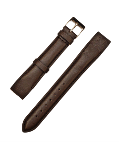 18mm Brown Smooth Padded Stitched Taped Ends Leather Watch Band