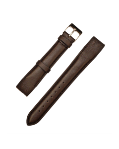 18mm Brown Smooth Padded Stitched Taped Ends Leather Watch Band