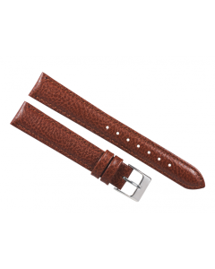 18mm Light Brown Heavy Padded Stitched Leather Watch Band