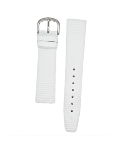 18mm White Lizard Print Leather Watch Bands