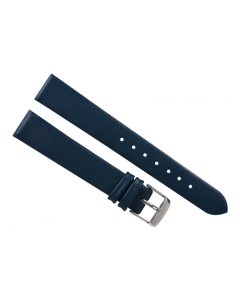 18mm Navy Blue Padded Plain Leather Watch Band