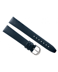 18mm Navy Blue Flat Plain Stitched Leather Watch Band