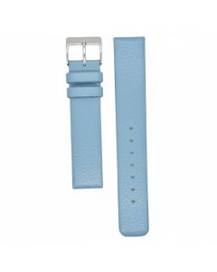 18mm Light Blue Flat Scratched Style Leather Watch Band