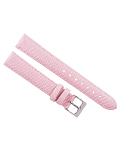 18mm Pink Lizard Padded Print Leather Watch Band