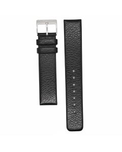 18mm Black Flat Scratched Style Leather Watch Band