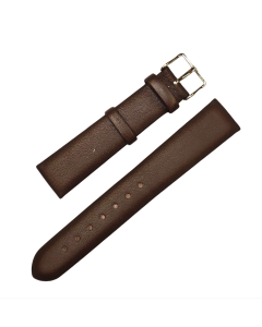 18mm Brown Plain Padded Leather Watch Band