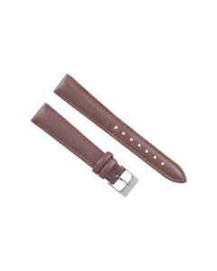 18mm Brown Plain Padded Stitched Style Leather Watch Band