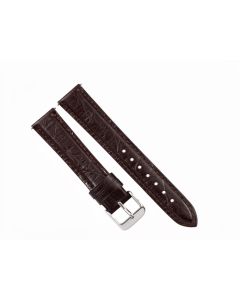 18mm Brown Padded Scratched Stitched Style Leather Watch Band