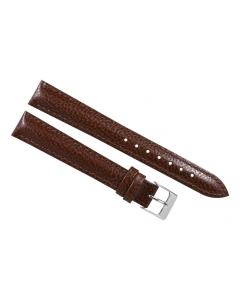18mm Brown Padded Scratched Style Stitched Leather Watch Band