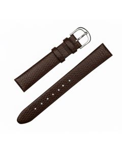 18mm Brown Flat Non Padded Lizard Print Leather Watch Bands