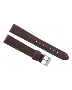 18mm Brown Scratched Flat Stitched Leather Watch Band
