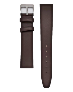 18mm Brown Plain Smooth Leather Watch Band