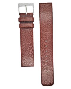 18mm Medium Brown Flat Scratched Style Leather Watch Band