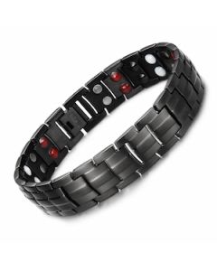 Smooth Brick Style Black Titanium Bracelet