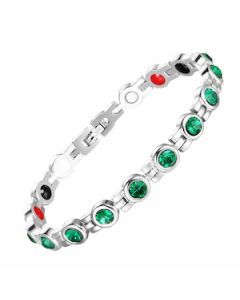 Green Stoned Stainless Steel Bracelet