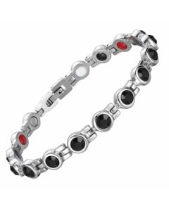 Round Black Stoned Stainless Steel Bracelet