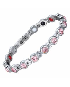 Light Pink Stoned Stainless Steel Bracelet