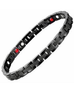 Bridge Style Black Stainless Steel Bracelet