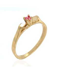 Children's Birth Stone Ring with Triangle Shoulders