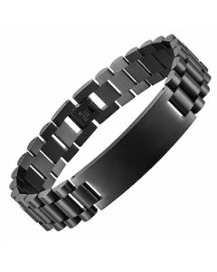 Plain I.D Black Stainless Steel Bracelet