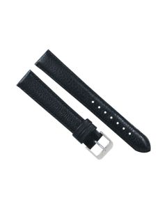 20mm Long Black Stitched Scratched Style Leather Watch Band