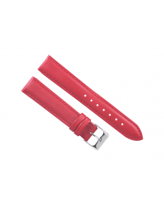 20mm Red Plain Stitched Style Leather Watch Band