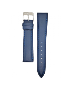 20mm Navy Blue Plain Stitched Style Leather Watch Band